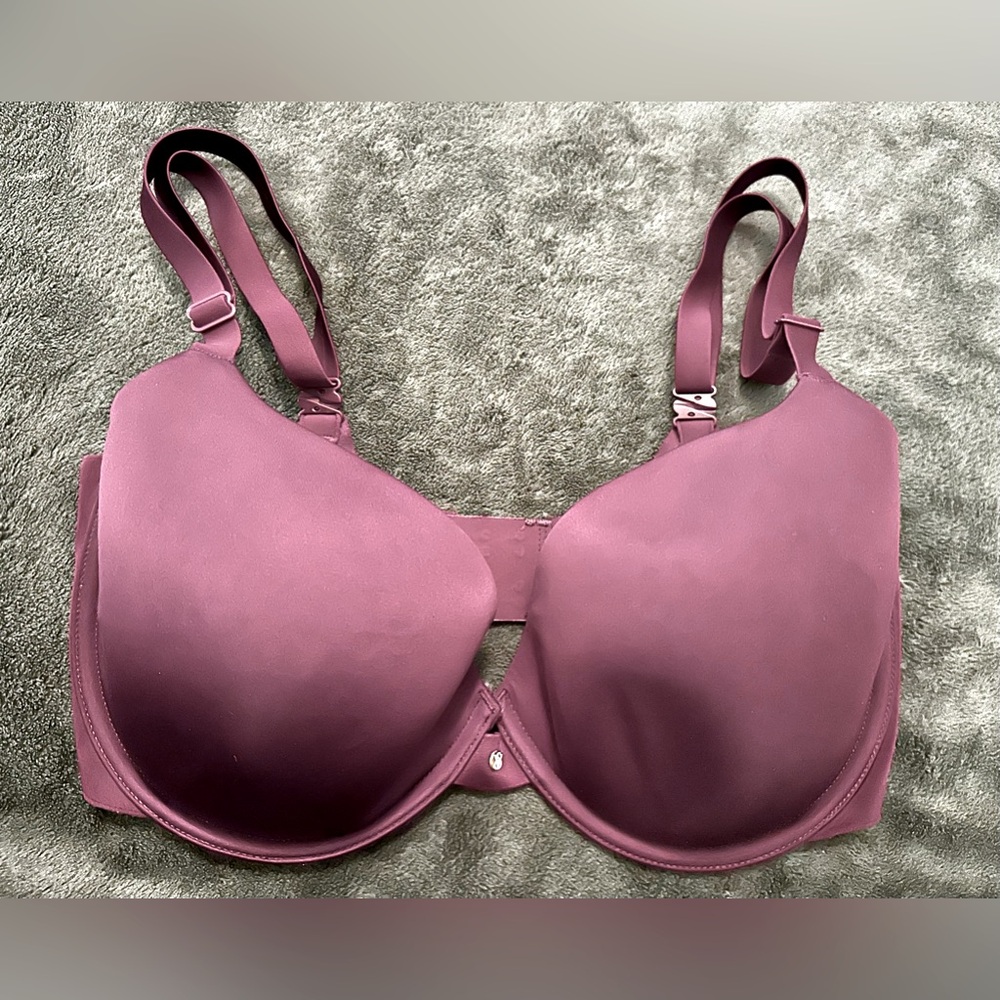 Victoria Secret Maroon Lined Demi Buste Maroon Bra 34 DDD